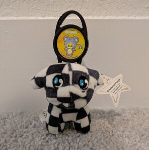 Neopets Checkered Poogle & Miamouse Petpet Clip 2005 3.5" Plush McDonalds